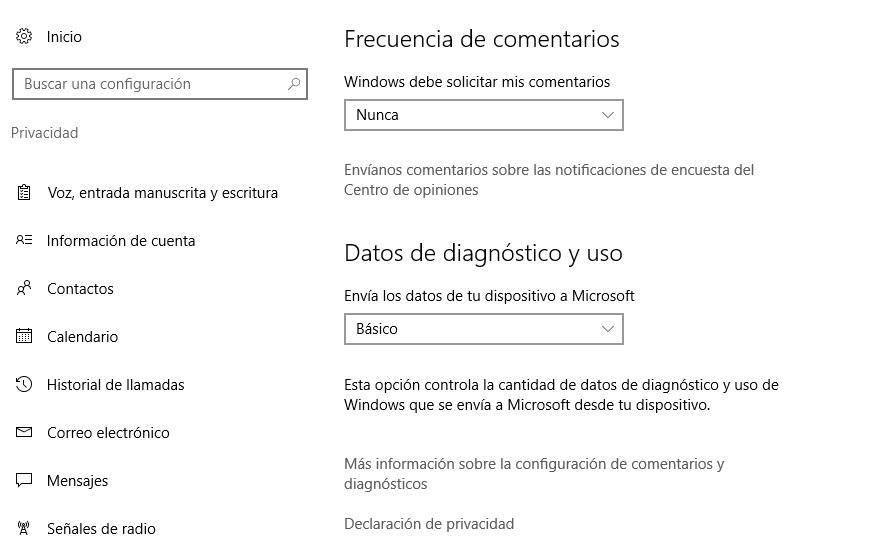 Datos de diagnostico basicos