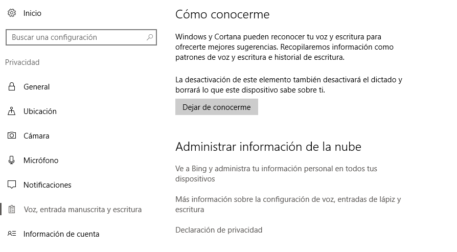 Desactivar cortana