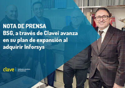 BSG, a través de su participada Clavei avanza en su plan de expansión con la adquisición de Inforsys